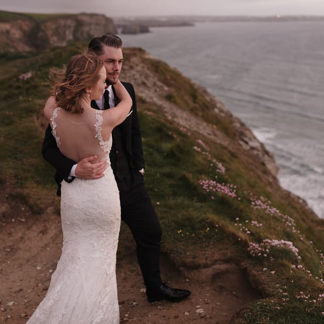 Intimate Coastal Wedding At Watergate Bay Hotel Cornwall With Bride In Blackburn Bridal & Images From Sebastien Boudot