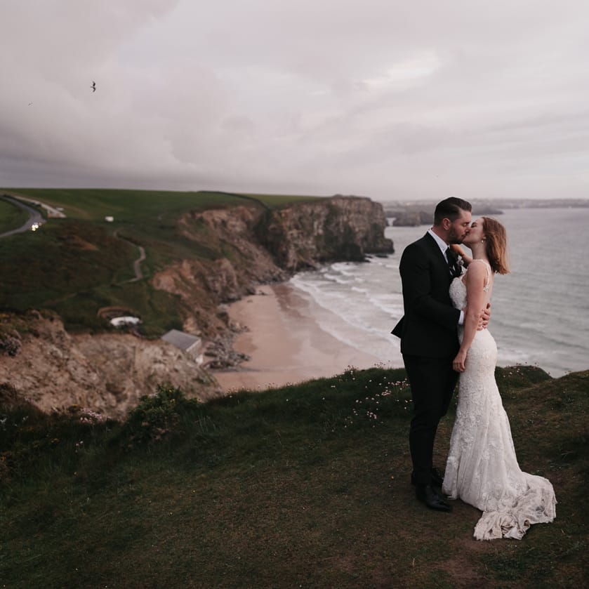 Intimate Coastal Wedding At Watergate Bay Hotel Cornwall With Bride In Blackburn Bridal & Images From Sebastien Boudot