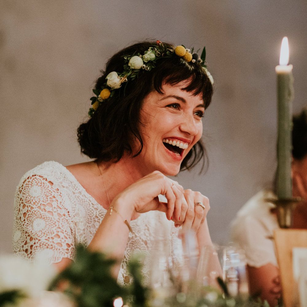 Boho Bride in Bespoke Lace Bridal Separates | Chic Rustic French Wedding at Le Morimont Styled by Féelicité | Photography by Chloe