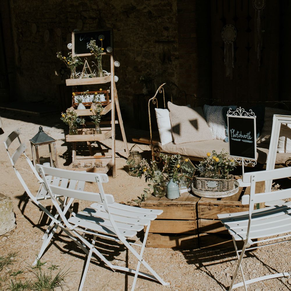 Photo Booth Station | Chic Rustic French Wedding at Le Morimont Styled by Féelicité | Photography by Chloe