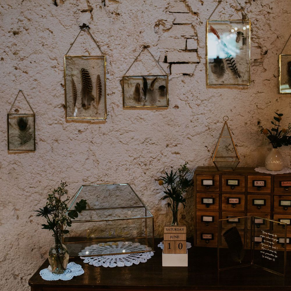 Vintage Dresser Wedding Decor | Chic Rustic French Wedding at Le Morimont Styled by Féelicité | Photography by Chloe