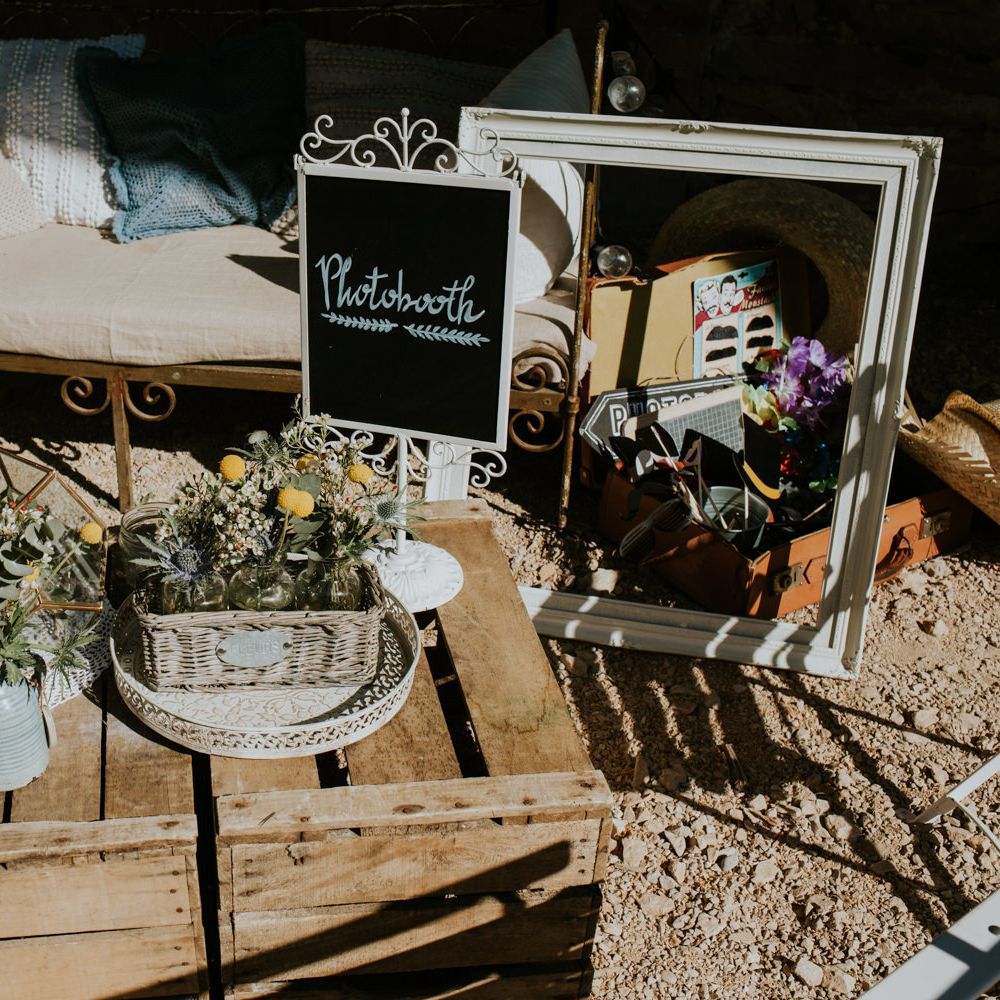 Photo Booth Station | Chic Rustic French Wedding at Le Morimont Styled by Féelicité | Photography by Chloe