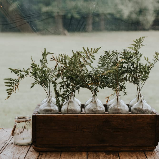 Greenery Plants Wedding Decor | Outdoor Woodland Wedding at The Dreys in Kent | Fern Edwards Photography