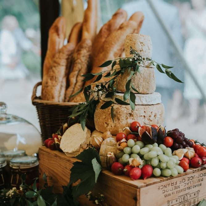 Cheese Tower Wedding Cake | Outdoor Woodland Wedding at The Dreys in Kent | Fern Edwards Photography