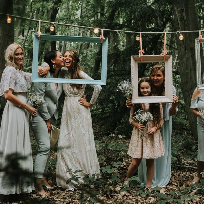 Bridal Party | Bride in Grace Loves Lace Gown | Outdoor Woodland Wedding at The Dreys in Kent | Fern Edwards Photography