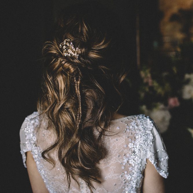 Jenny Packham Wedding Dress | Dark Hues For An Intimate Wedding Inspiration Shoot At The Green Man Winchester With Stationery By Geri Loves Emi And Images From Carrie Lavers Photography