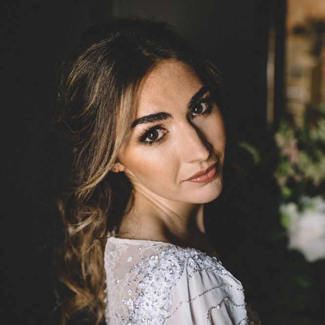 Jenny Packham Wedding Dress | Dark Hues For An Intimate Wedding Inspiration Shoot At The Green Man Winchester With Stationery By Geri Loves Emi And Images From Carrie Lavers Photography
