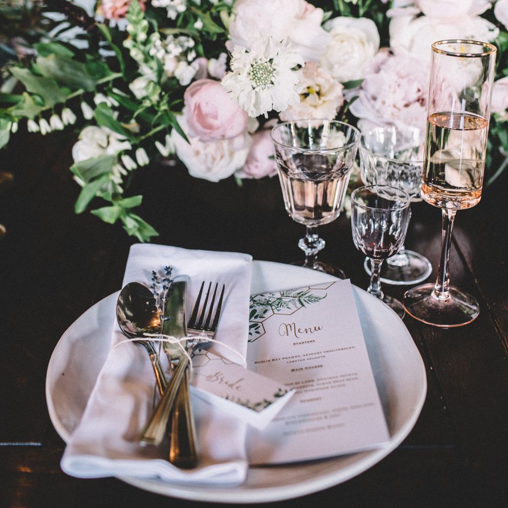 Dark Hues For An Intimate Wedding Inspiration Shoot At The Green Man Winchester With Stationery By Geri Loves Emi And Images From Carrie Lavers Photography