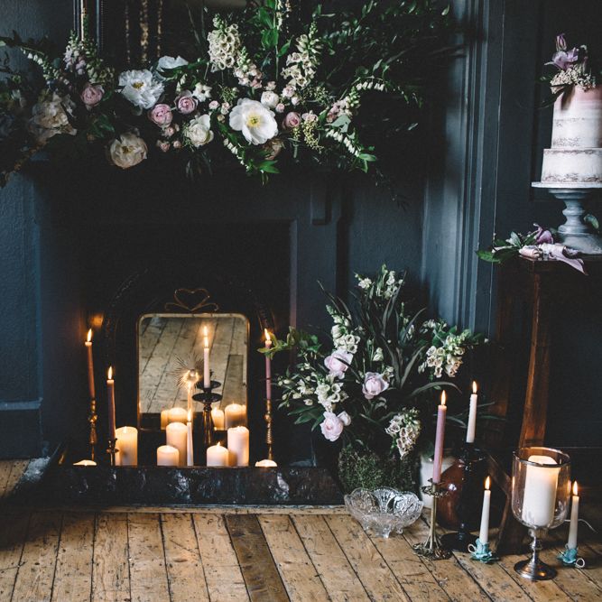 Dark Hues For An Intimate Wedding Inspiration Shoot At The Green Man Winchester With Stationery By Geri Loves Emi And Images From Carrie Lavers Photography