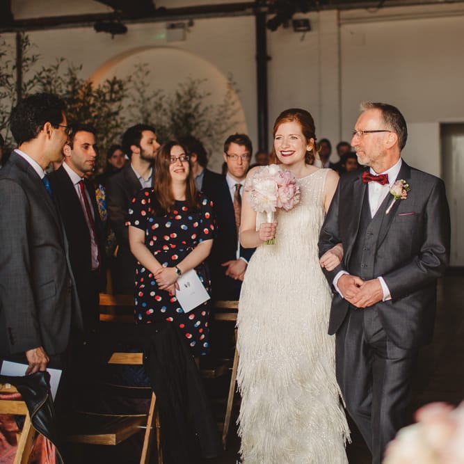 Elegant Wedding Trinity Buoy Wharf Foliage Installation & Festoon Light Decor With Bride In 20s Inspired Gown By Poppy Perspective Images Frances Sales