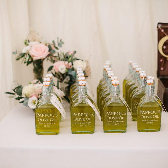 Homemade Olive Oil Wedding Favours