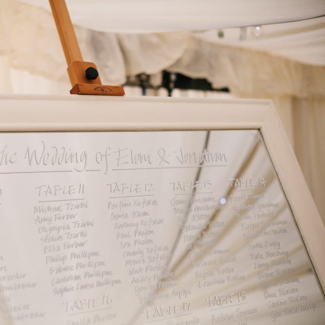 Mirrored Table Plan For Wedding