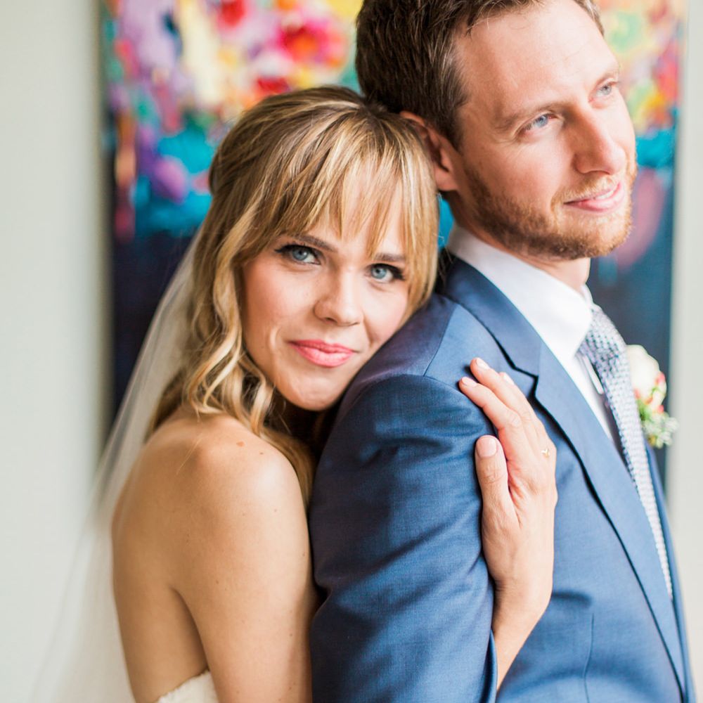 Bride & Groom Embrace