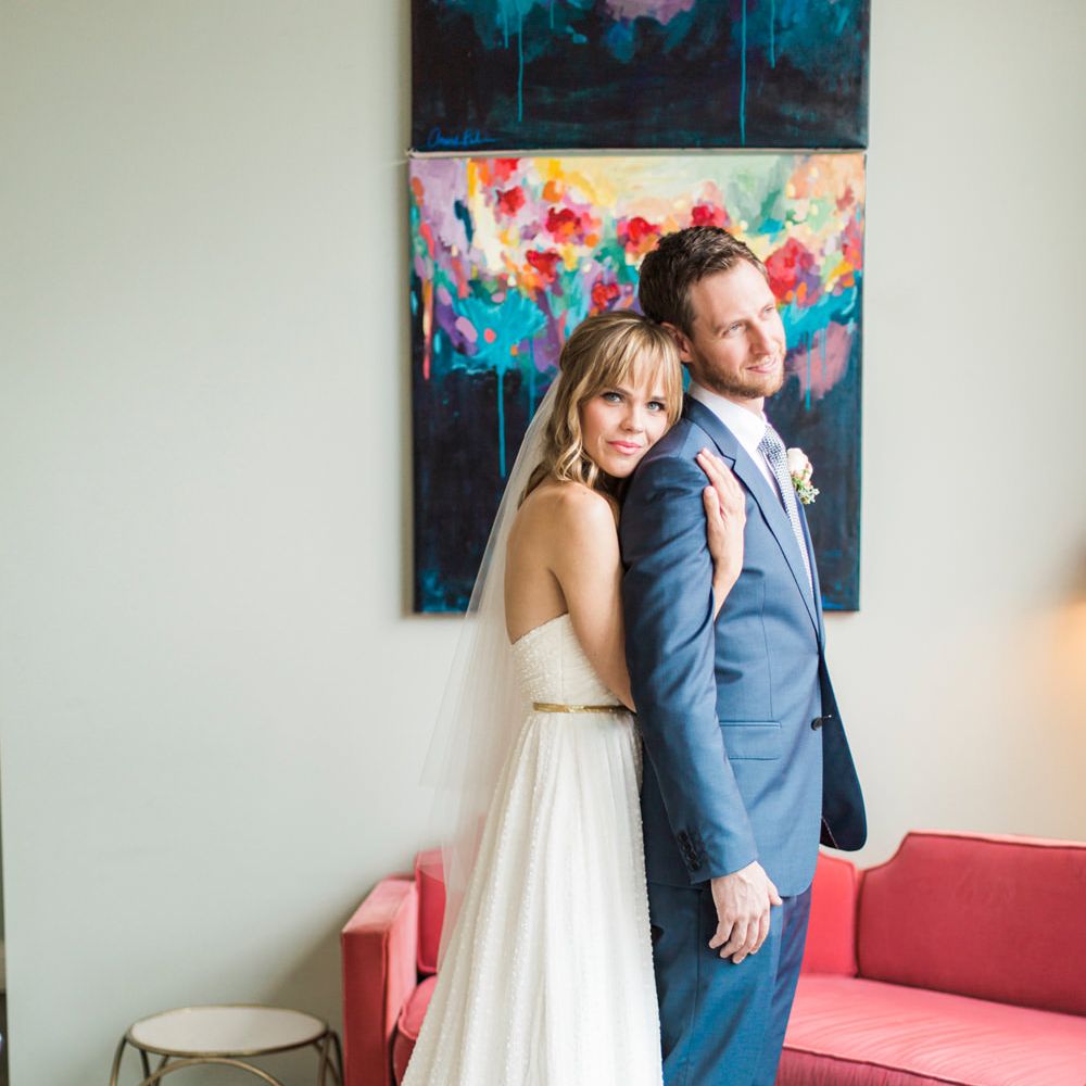Bride & Groom Embrace