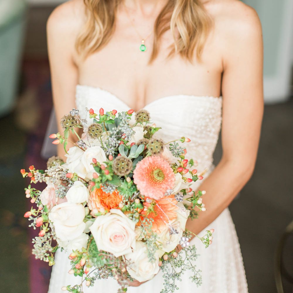 Peach & Cream Bridal Bouquet