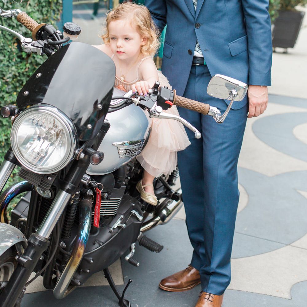 Flower Girl on a Motor Cycle