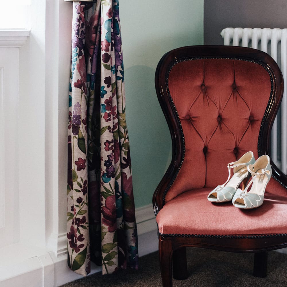 Rachel Simpson Mimosa Bridal Shoes | Colourful DIY Wedding at Barley Wood Country House in Somerset | A Thing Like That Photography