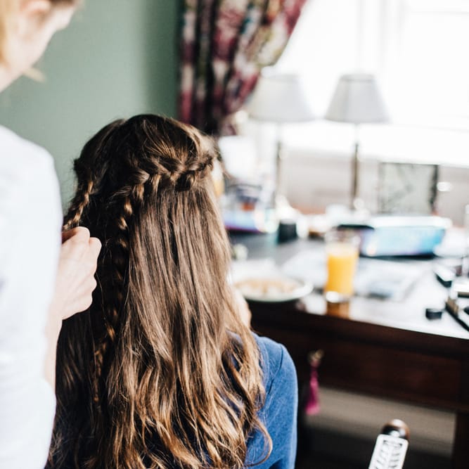 Braided Bridal Hair | Colourful DIY Wedding at Barley Wood Country House in Somerset | A Thing Like That Photography