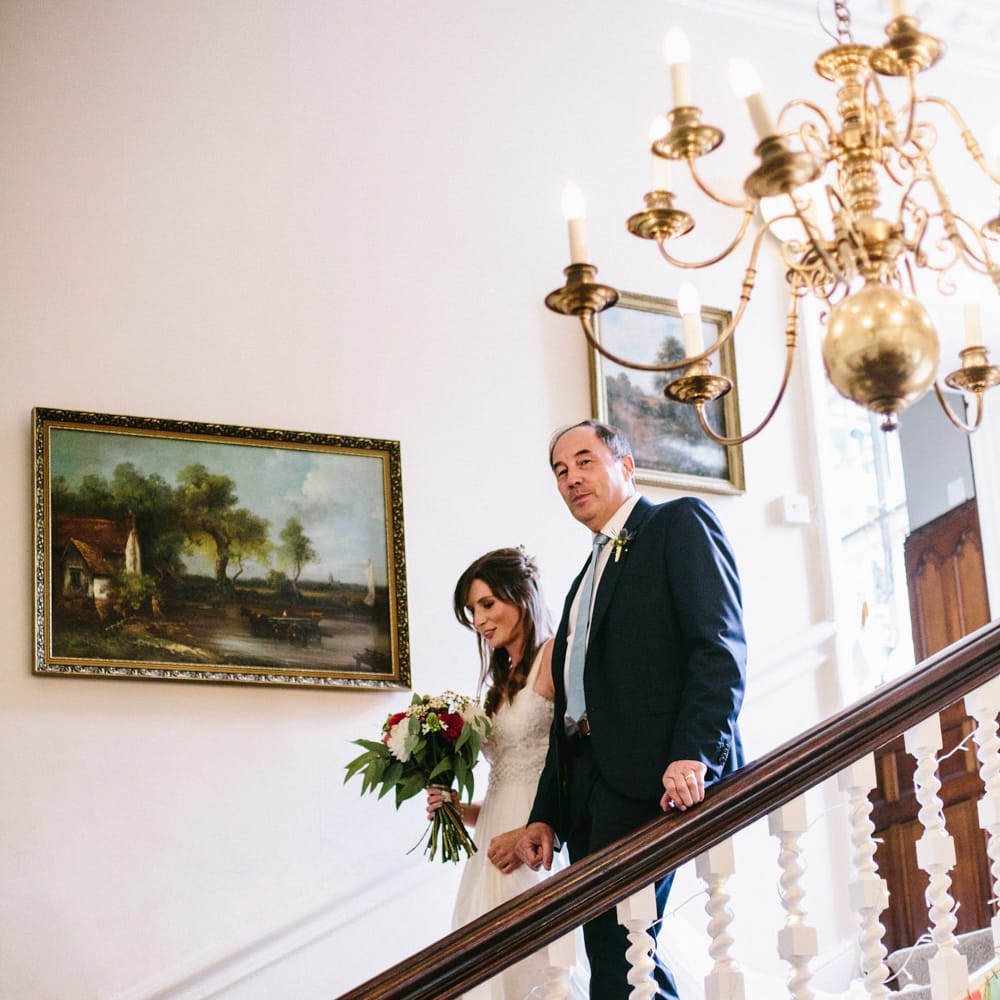 Bride in Bespoke Gown | Father of the Bride | Colourful DIY Wedding at Barley Wood Country House in Somerset | A Thing Like That Photography