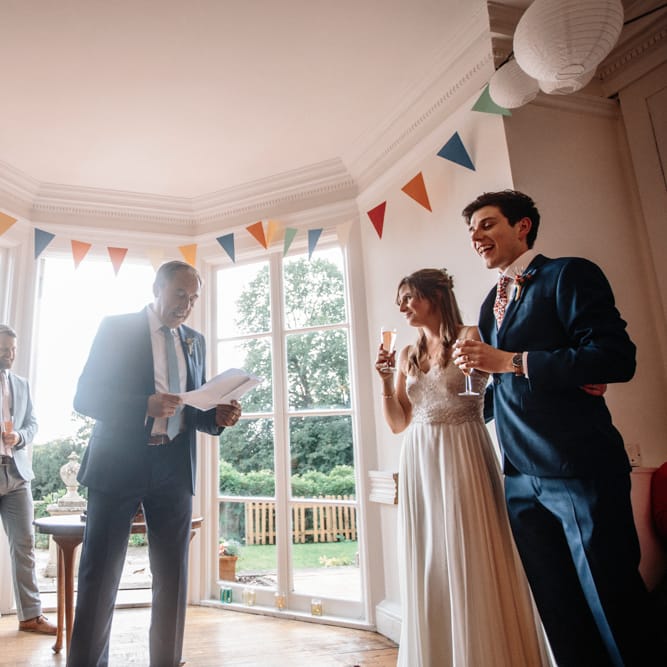 Wedding Speeches | Colourful DIY Wedding at Barley Wood Country House in Somerset | A Thing Like That Photography