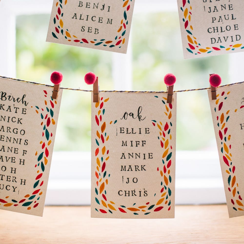 Table Plan | Colourful DIY Wedding at Barley Wood Country House in Somerset | A Thing Like That Photography