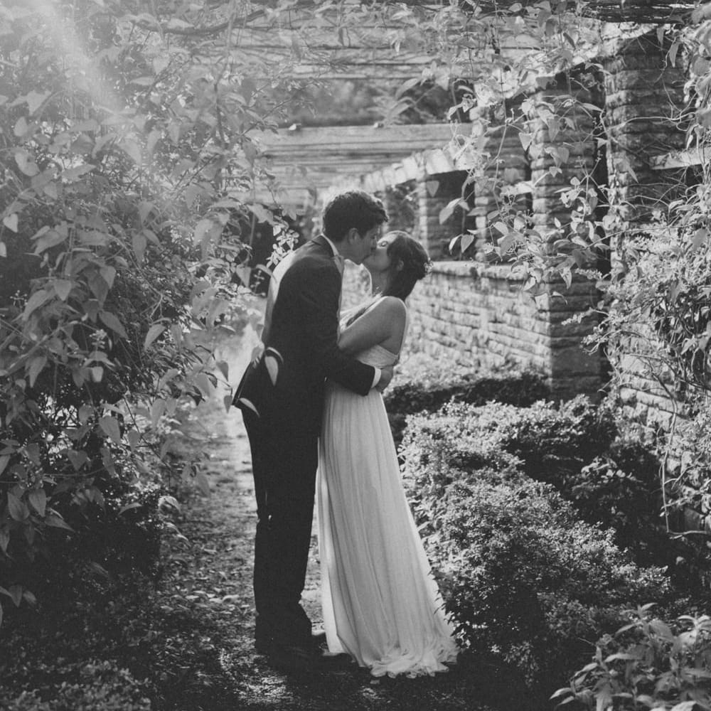 Bride in Bespoke Gown | Groom in Navy Blue Suit | Colourful DIY Wedding at Barley Wood Country House in Somerset | A Thing Like That Photography