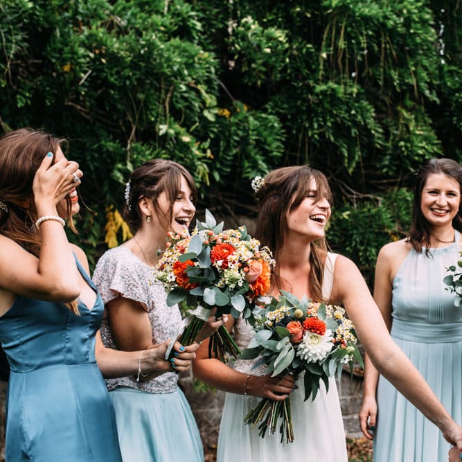 Wedding Party | Colourful DIY Wedding at Barley Wood Country House in Somerset | A Thing Like That Photography