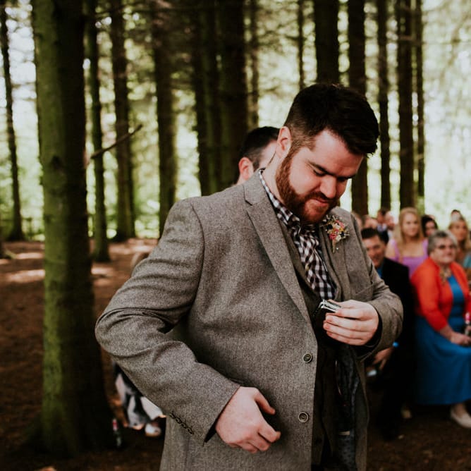 Woodland Wedding Ceremony | Colourful Outdoor Wedding at Lineham Farm in Leeds | Shutter Go Click Photography
