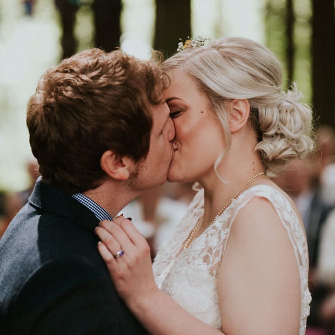 Woodland Wedding Ceremony | Colourful Outdoor Wedding at Lineham Farm in Leeds | Shutter Go Click Photography