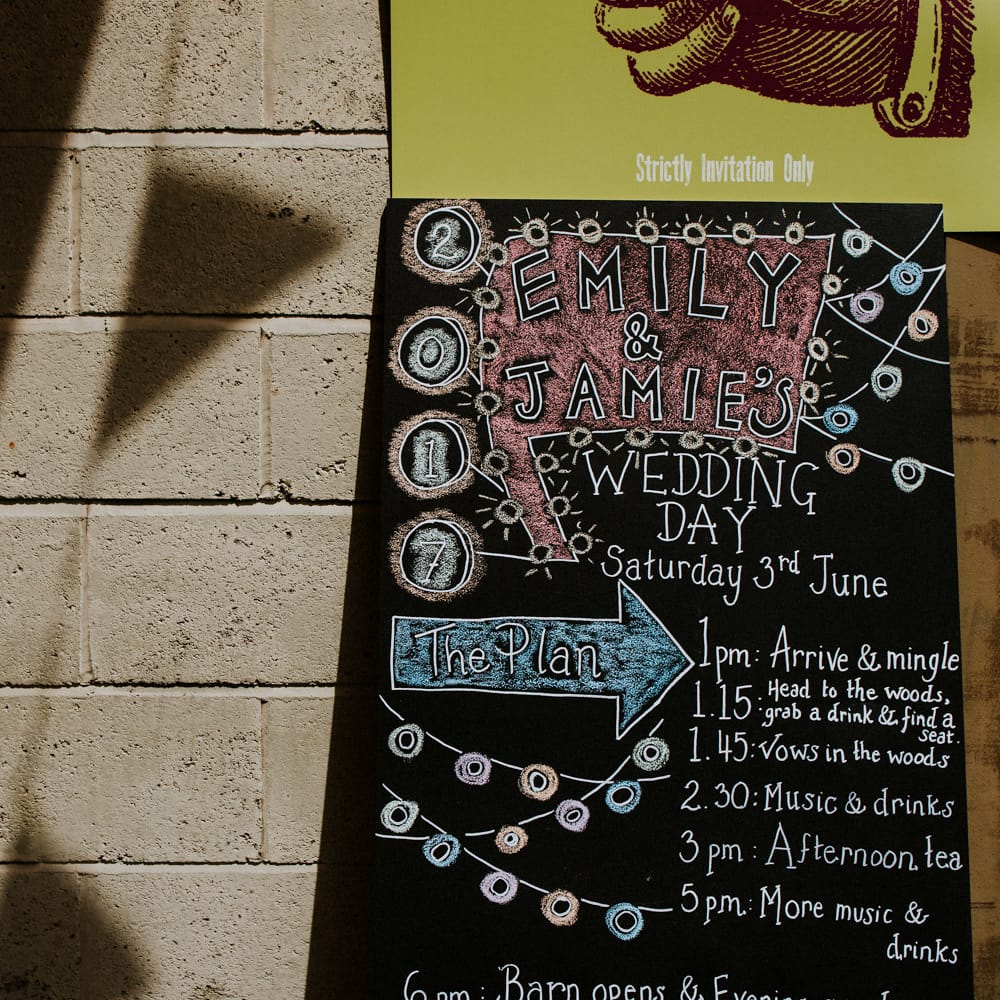 Chalkboard Wedding Sign | Colourful Outdoor Wedding at Lineham Farm in Leeds | Shutter Go Click Photography
