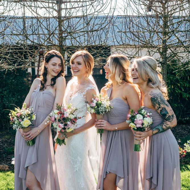 Bridesmaids in Grey ASOS Dresses | Dale Weeks Photography