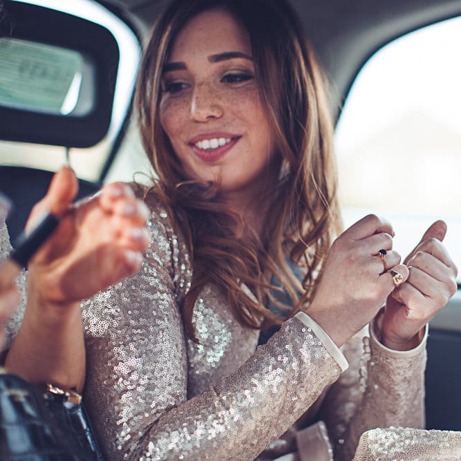 Bride In Gold Sequinned Dress For A Relaxed Wedding At Asylum Chapel With Bridesmaids In Mismatched High Street Dresses And Images by Lovestruck Photography