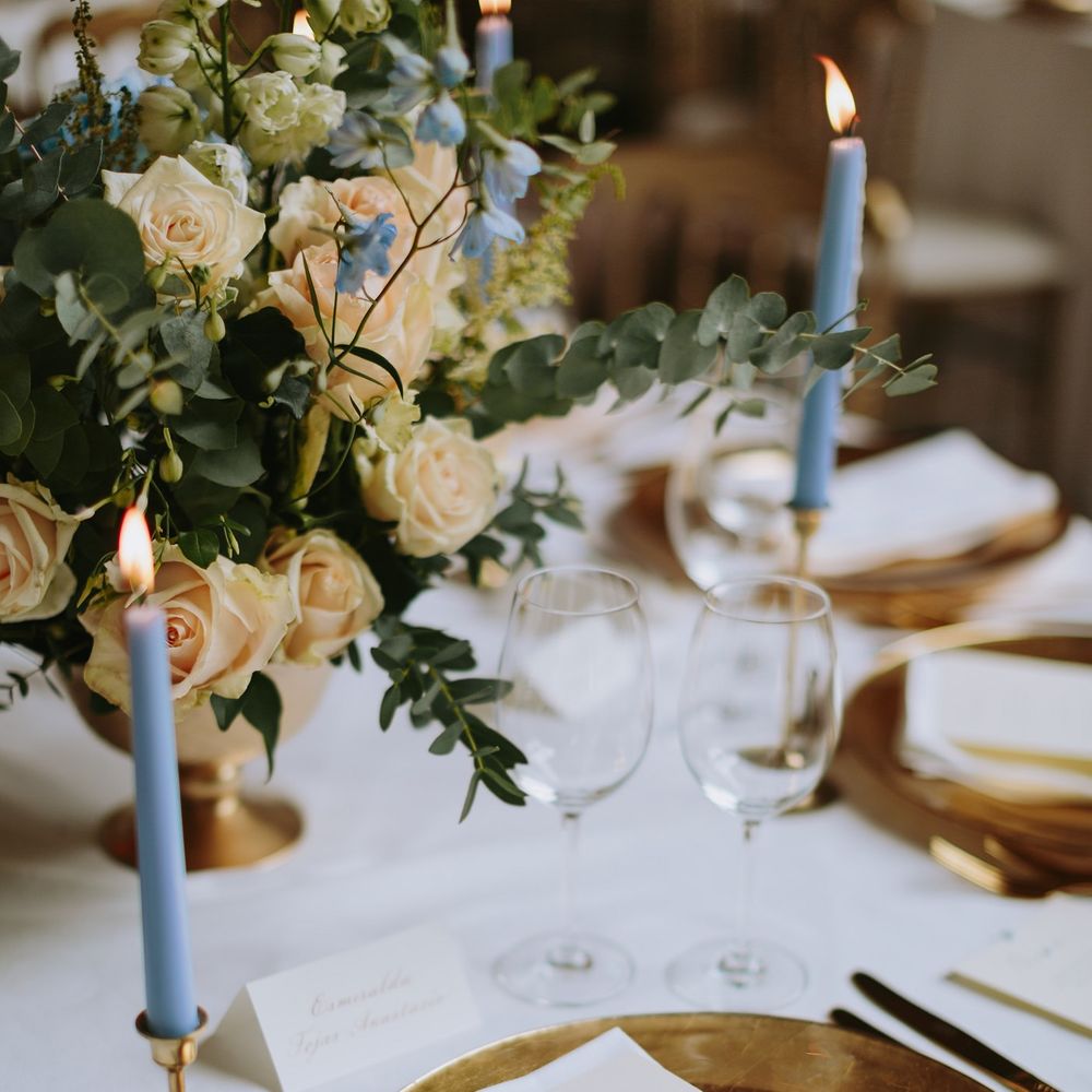 Gold Platter & Cutlery Place Setting