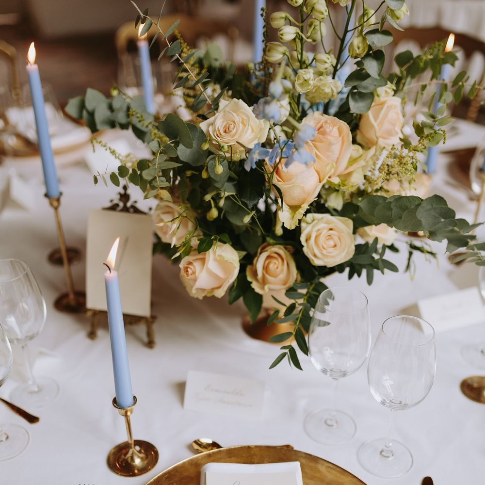 Gold Platter & Cutlery Place Setting