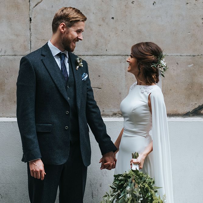 Devonshire Terrace For A Stylish Green &amp; White Wedding With Lots Of Foliage And Elegant Signage With Bride In Bespoke Pronovias And Images From Miss Gen