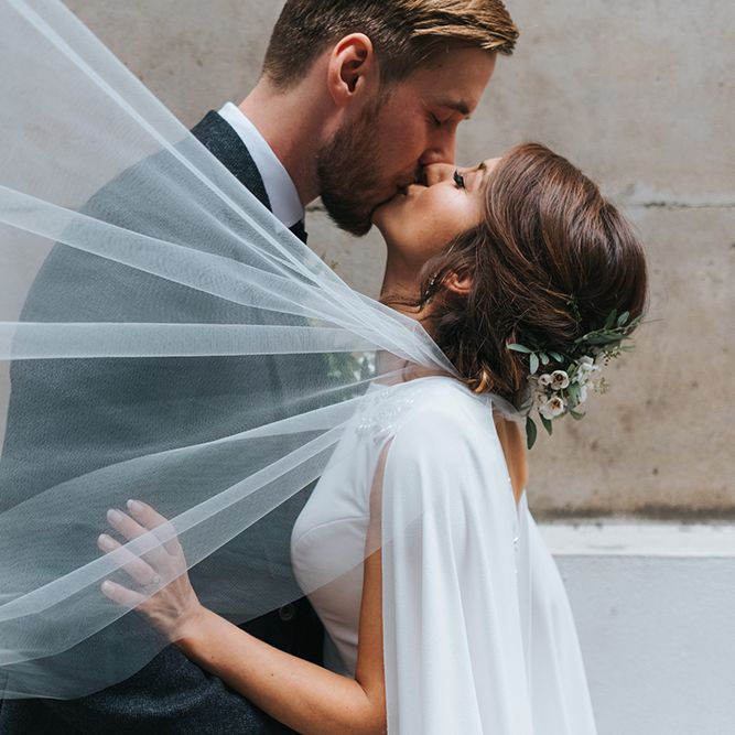 Devonshire Terrace For A Stylish Green &amp; White Wedding With Lots Of Foliage And Elegant Signage With Bride In Bespoke Pronovias And Images From Miss Gen