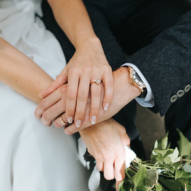 Devonshire Terrace For A Stylish Green &amp; White Wedding With Lots Of Foliage And Elegant Signage With Bride In Bespoke Pronovias And Images From Miss Gen