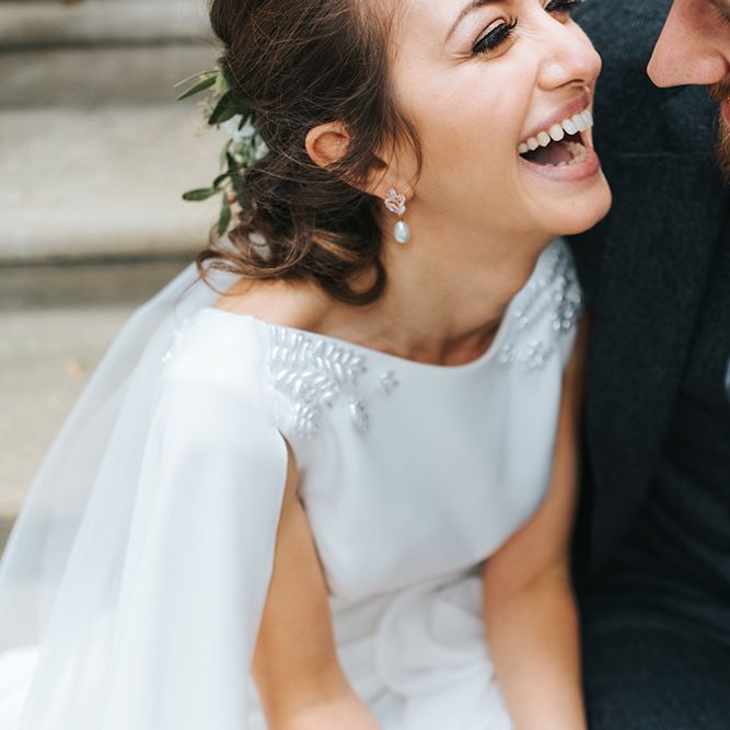 Devonshire Terrace For A Stylish Green &amp; White Wedding With Lots Of Foliage And Elegant Signage With Bride In Bespoke Pronovias And Images From Miss Gen