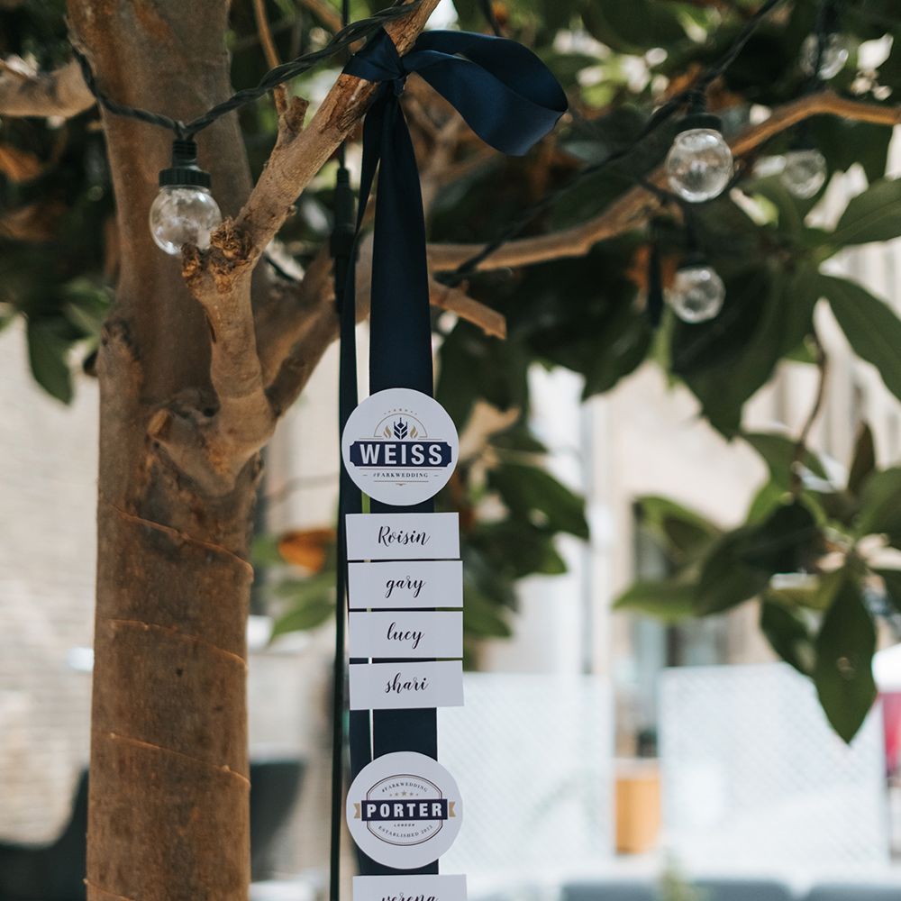 Devonshire Terrace For A Stylish Green &amp; White Wedding With Lots Of Foliage And Elegant Signage With Bride In Bespoke Pronovias And Images From Miss Gen