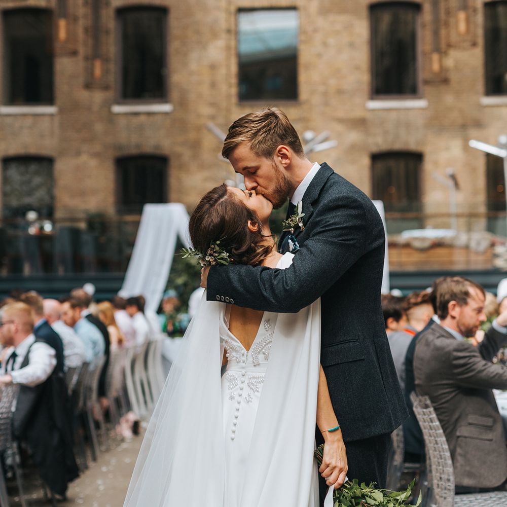 Devonshire Terrace For A Stylish Green &amp; White Wedding With Lots Of Foliage And Elegant Signage With Bride In Bespoke Pronovias And Images From Miss Gen