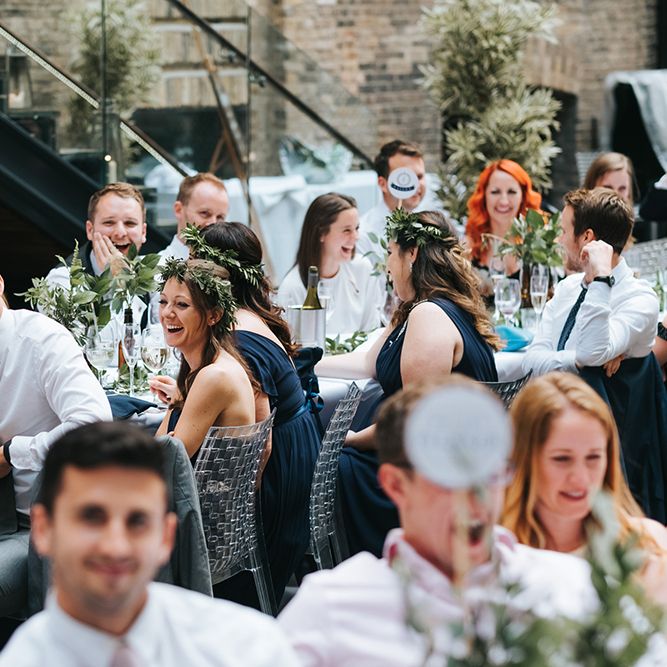 Devonshire Terrace For A Stylish Green &amp; White Wedding With Lots Of Foliage And Elegant Signage With Bride In Bespoke Pronovias And Images From Miss Gen