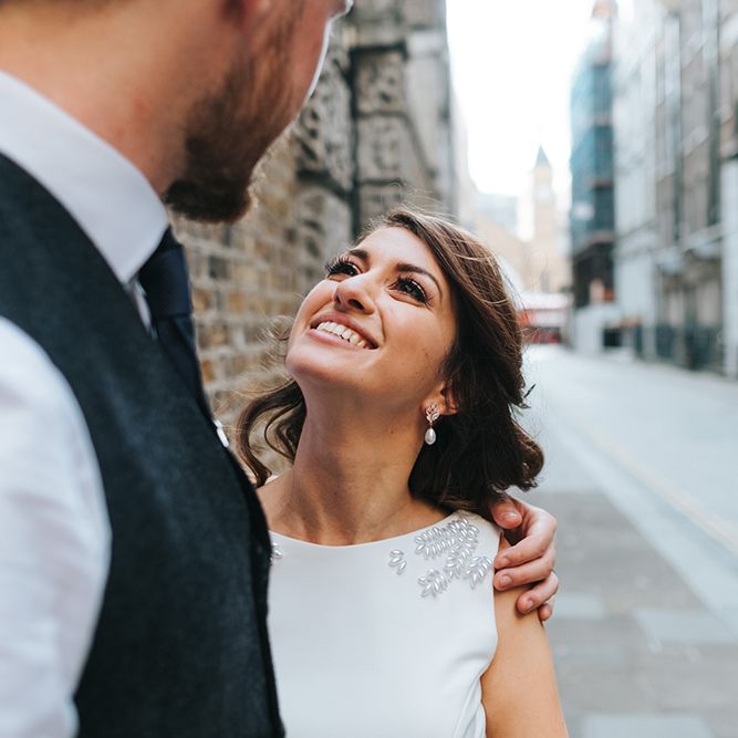 Devonshire Terrace For A Stylish Green &amp; White Wedding With Lots Of Foliage And Elegant Signage With Bride In Bespoke Pronovias And Images From Miss Gen