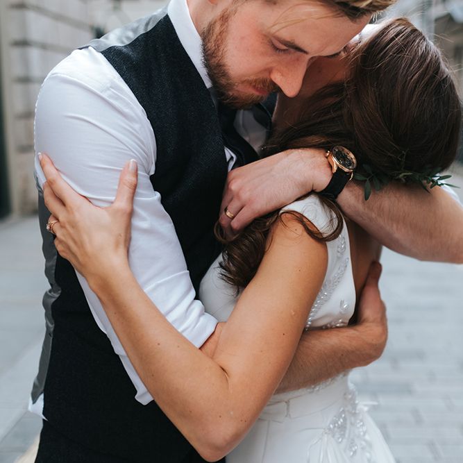 Devonshire Terrace For A Stylish Green &amp; White Wedding With Lots Of Foliage And Elegant Signage With Bride In Bespoke Pronovias And Images From Miss Gen
