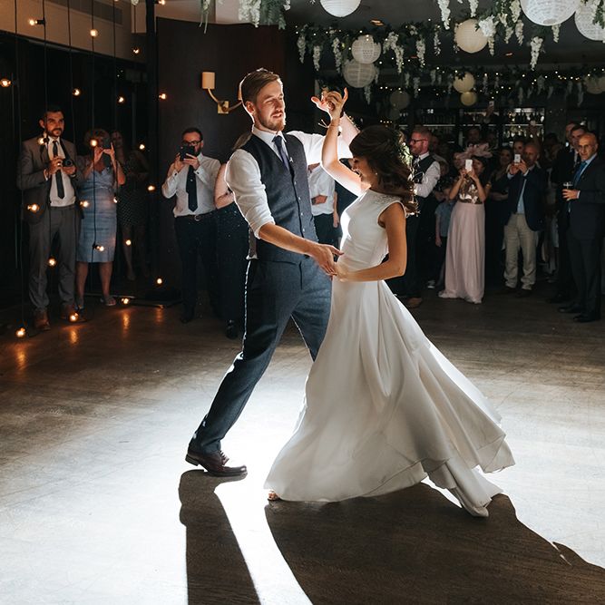 Devonshire Terrace For A Stylish Green &amp; White Wedding With Lots Of Foliage And Elegant Signage With Bride In Bespoke Pronovias And Images From Miss Gen