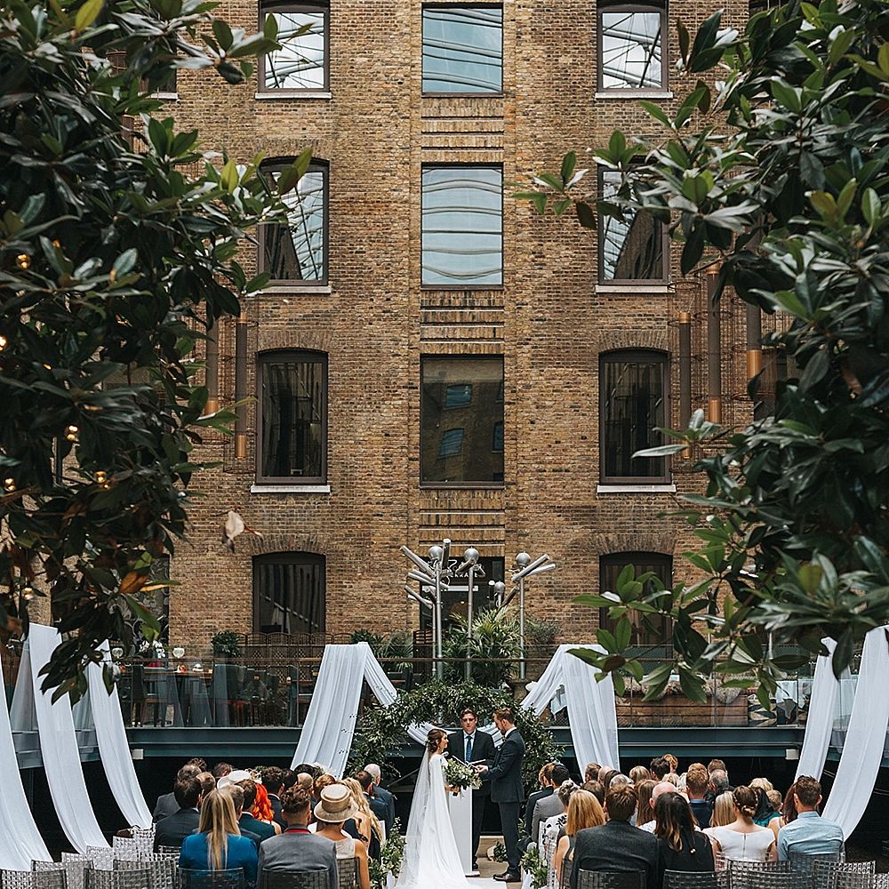 Devonshire Terrace For A Stylish Green &amp; White Wedding With Lots Of Foliage And Elegant Signage With Bride In Bespoke Pronovias And Images From Miss Gen