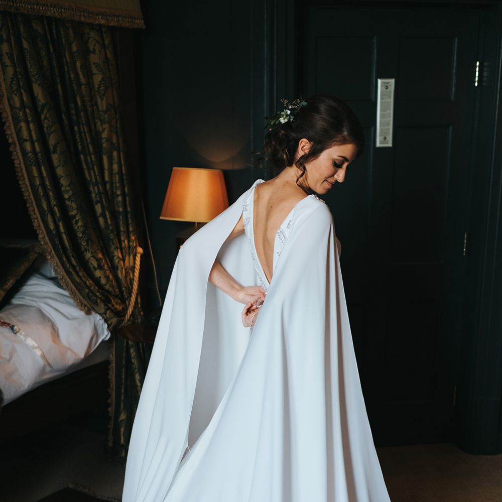 Devonshire Terrace For A Stylish Green &amp; White Wedding With Lots Of Foliage And Elegant Signage With Bride In Bespoke Pronovias And Images From Miss Gen