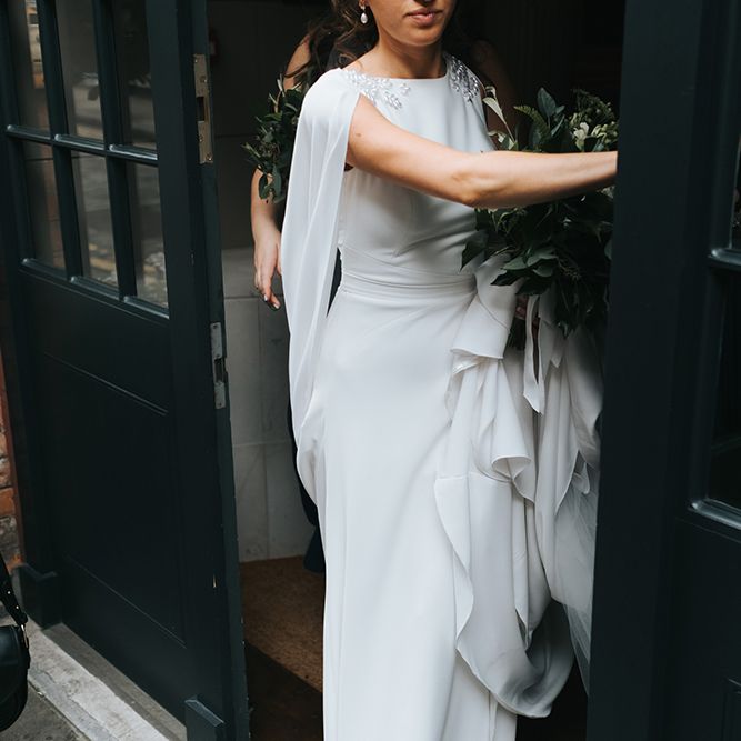 Devonshire Terrace For A Stylish Green &amp; White Wedding With Lots Of Foliage And Elegant Signage With Bride In Bespoke Pronovias And Images From Miss Gen