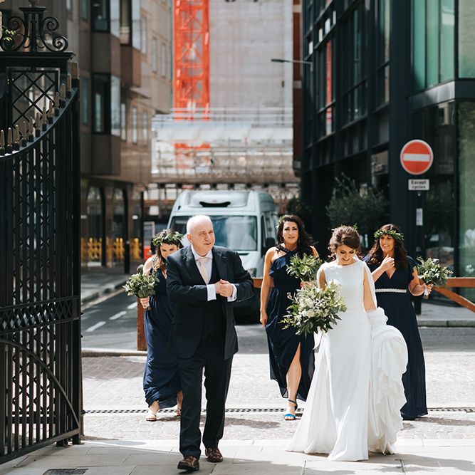 Devonshire Terrace For A Stylish Green &amp; White Wedding With Lots Of Foliage And Elegant Signage With Bride In Bespoke Pronovias And Images From Miss Gen