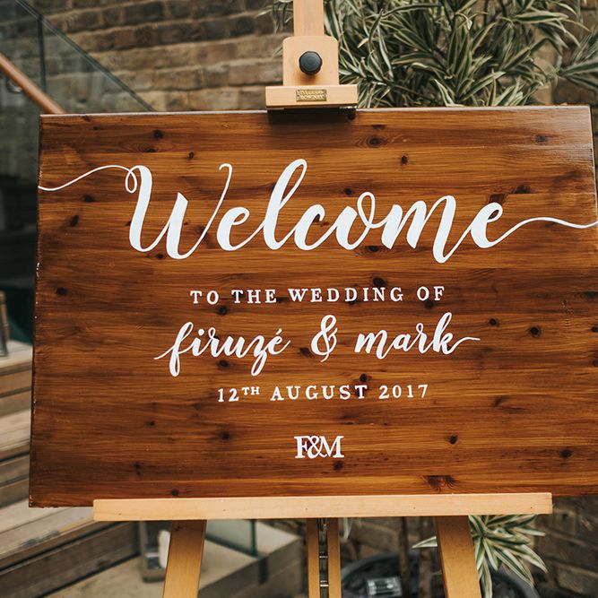 Devonshire Terrace For A Stylish Green &amp; White Wedding With Lots Of Foliage And Elegant Signage With Bride In Bespoke Pronovias And Images From Miss Gen
