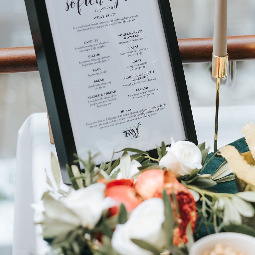 Devonshire Terrace For A Stylish Green &amp; White Wedding With Lots Of Foliage And Elegant Signage With Bride In Bespoke Pronovias And Images From Miss Gen